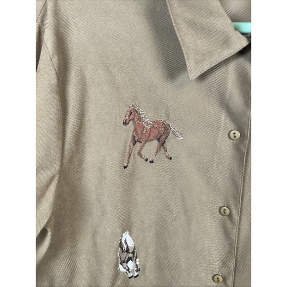 Vintage 2 Piece Shirt Combo Embroidery Horses Size Large - Picture 9 of 14